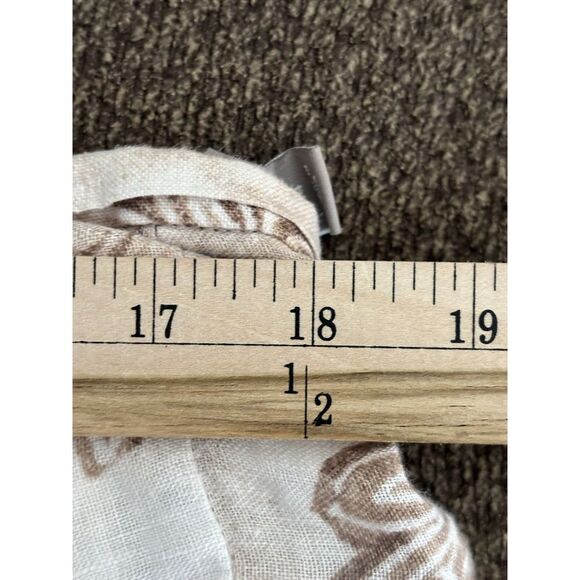 J. Jill Tan Floral Linen Midi Skirt Women's Size 14 Fairy Whimsical - Picture 11 of 12